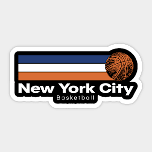 New York City Flag Basketball Retro Sticker